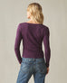 Women's Luxe Rib Square Neck Cardigan - Italian Plum